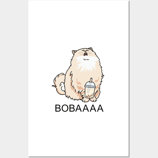 Screaming Cat Wants Boba! Wall Art by SirBobalot